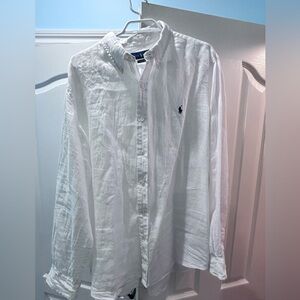 Ralph Lauren Linen shirt men Size XL white